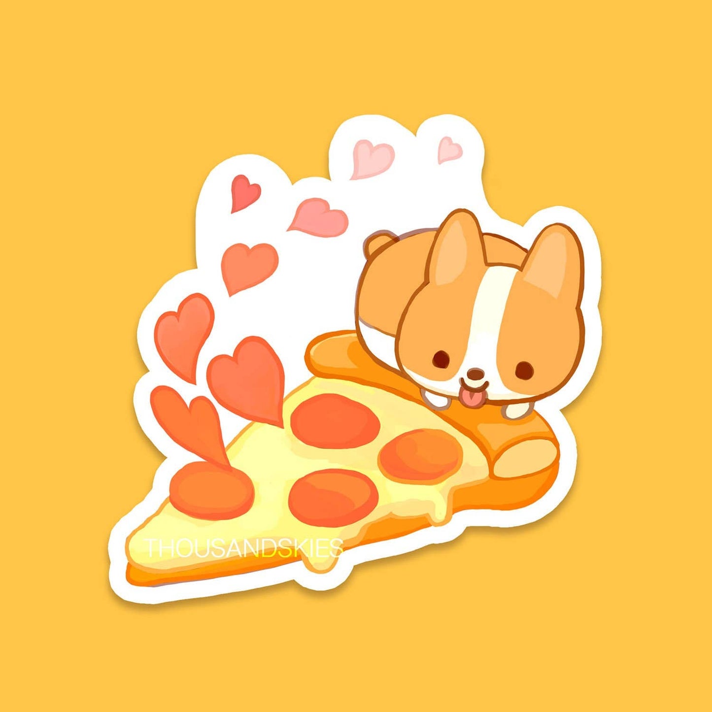 Vinyl Sticker Pizza Lover Corgi