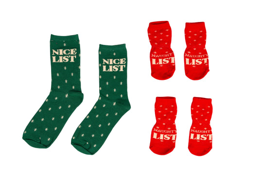 Nice & Naughty List Human & Dog Holiday Sock Set