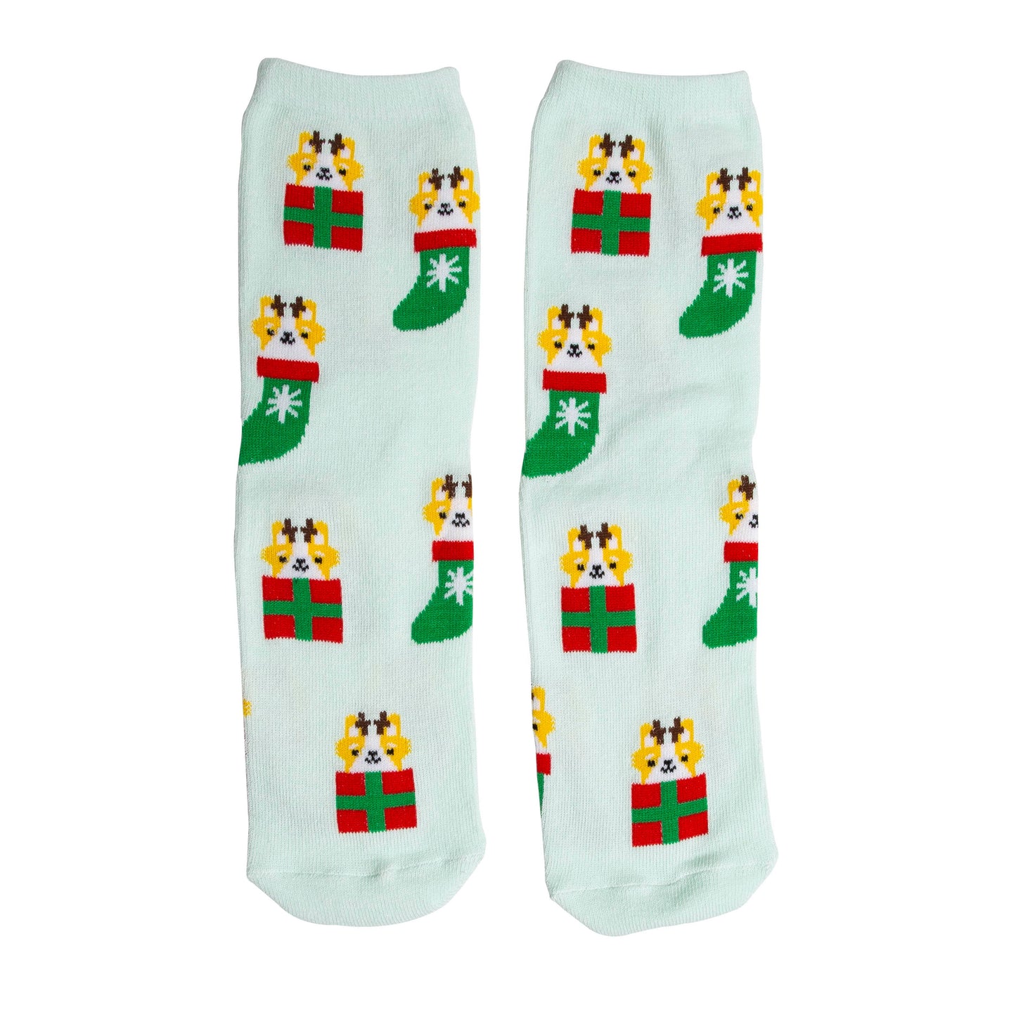 Christmas Holiday Corgi Socks