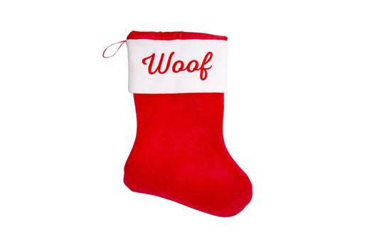 "Woof" Dog Christmas Stocking